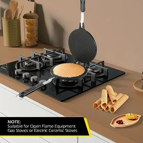 Dyna-Living Waffle Cone Maker Ice Cream Cone Maker, 17cm (6.7") Round Shape | Gas Stove Compatible thumbnail 6