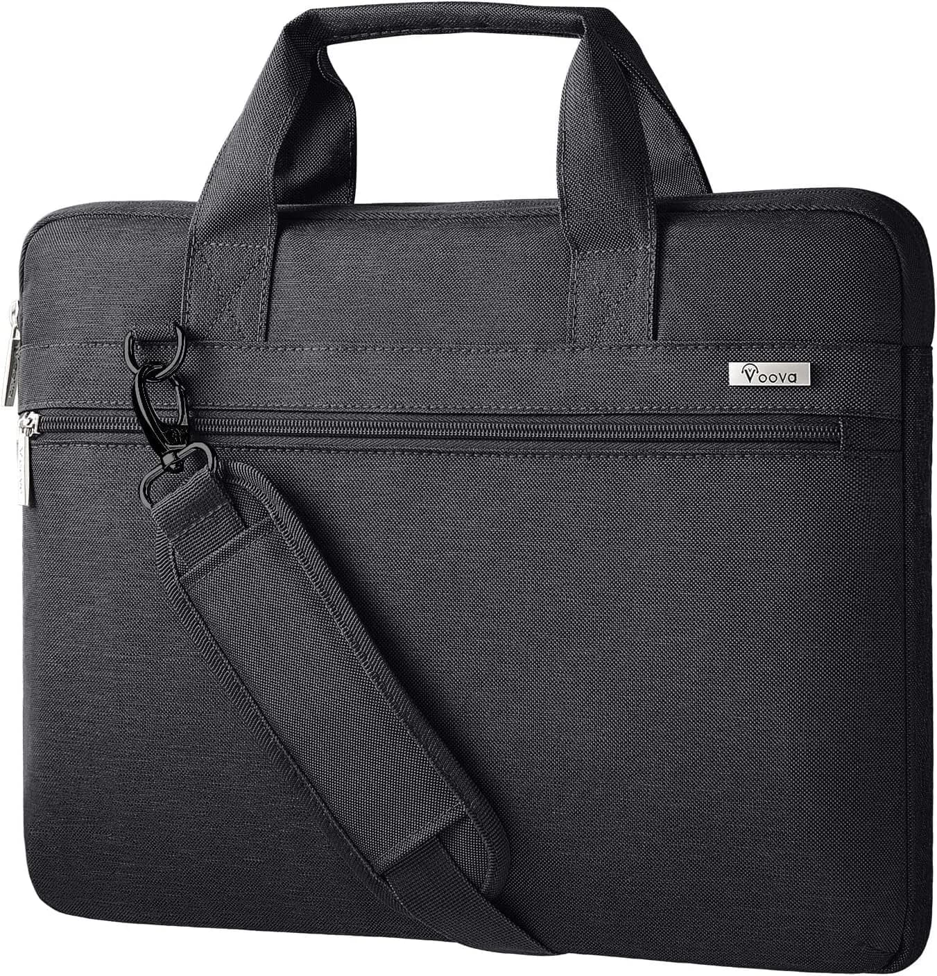 Voova 15.6-inch Laptop Shoulder Bag | Water-Resistant, Padded, Black - main product image
