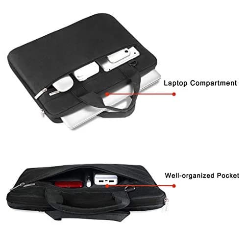 Voova 15.6-inch Laptop Shoulder Bag | Water-Resistant, Padded, Black thumbnail 4