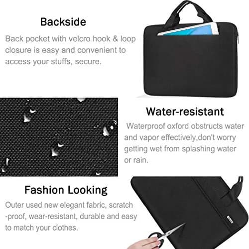 Voova 15.6-inch Laptop Shoulder Bag | Water-Resistant, Padded, Black thumbnail 6