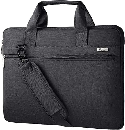 Voova 15.6-inch Laptop Shoulder Bag | Water-Resistant, Padded, Black thumbnail 1