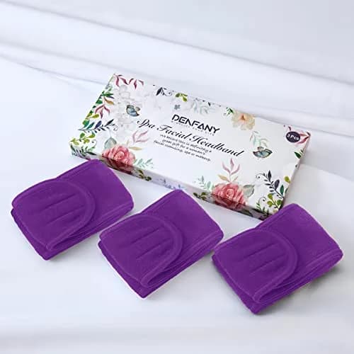 Denfany Soft Terry Cloth Spa Headband | Adjustable & Washable for Face Washing, Yoga, Makeup Removal thumbnail 4