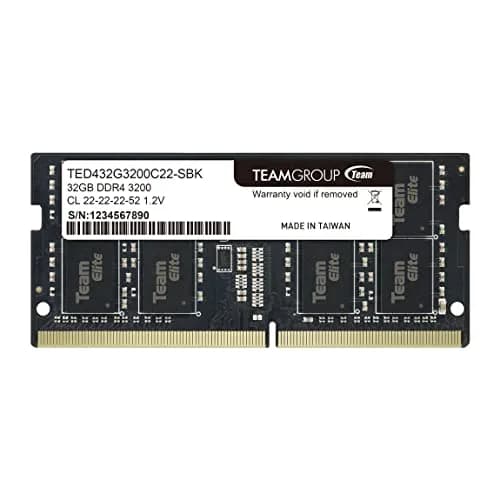 TEAMGROUP Elite DDR4 32GB Single 3200MHz PC4-25600 CL22 SODIMM Laptop RAM Module | 32GB (1 x 32GB) 3200MHz thumbnail 1