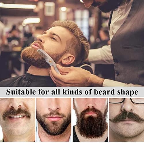 AhfuLife Stainless Steel Hair & Beard Comb | Anti-Static, Portable, Gift Boxed (15*3.6cm open, 9*3.6cm closed, 60g) thumbnail 5