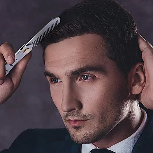 AhfuLife Stainless Steel Hair & Beard Comb | Anti-Static, Portable, Gift Boxed (15*3.6cm open, 9*3.6cm closed, 60g) thumbnail 6