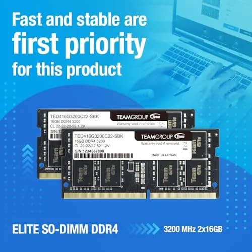 TEAMGROUP Elite DDR4 8GB 3200MHz (2666MHz) SODIMM Laptop RAM Module | 8GB (8GB) DDR4 3200MHz thumbnail 3