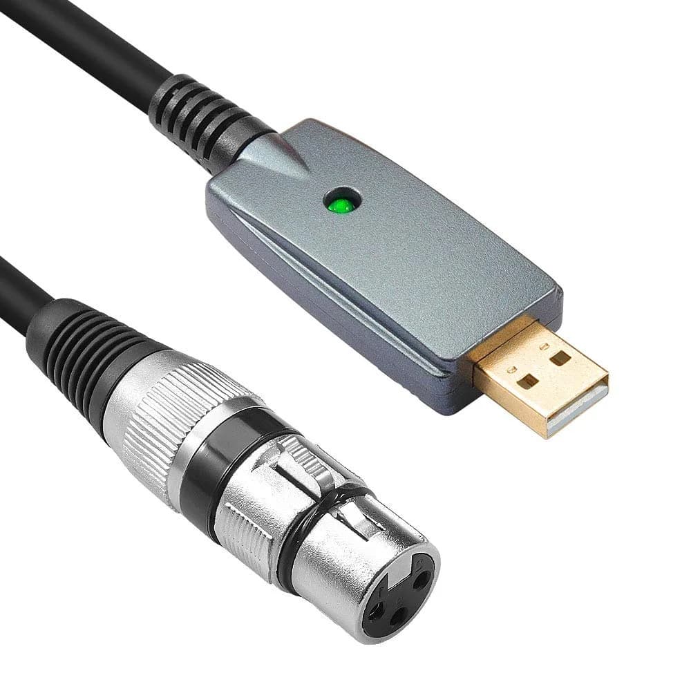 Disino USB Microphone Cable,XLR Female to USB Mic Link Converter Cable,6 feet | Professional Audio Connection - main product image