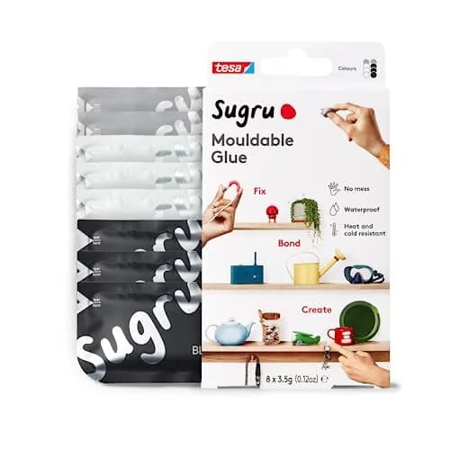 tesa Sugru Silicone Super Glue Waterproof All-Purpose Wall Putty 8 Pack | Moldable, Kid-Safe, Indoor/Outdoor thumbnail 1