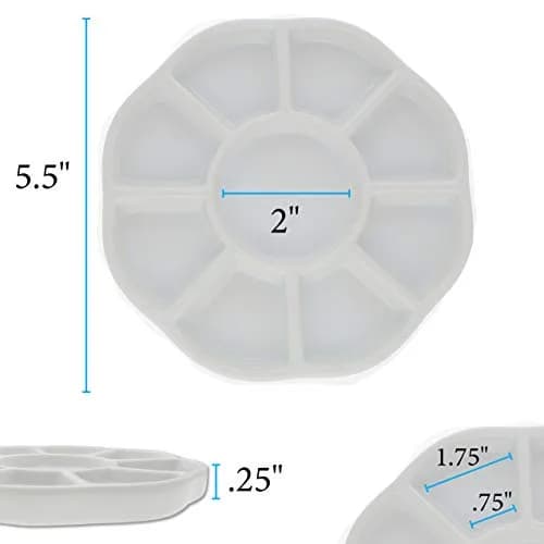 The Beadsmith Ceramic Mixing Palette, Sunflower Design, 5.5" x 5.5" x .5" | 9 Compartments for Arts & Crafts thumbnail 5