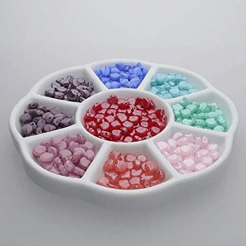The Beadsmith Ceramic Mixing Palette, Sunflower Design, 5.5" x 5.5" x .5" | 9 Compartments for Arts & Crafts thumbnail 4