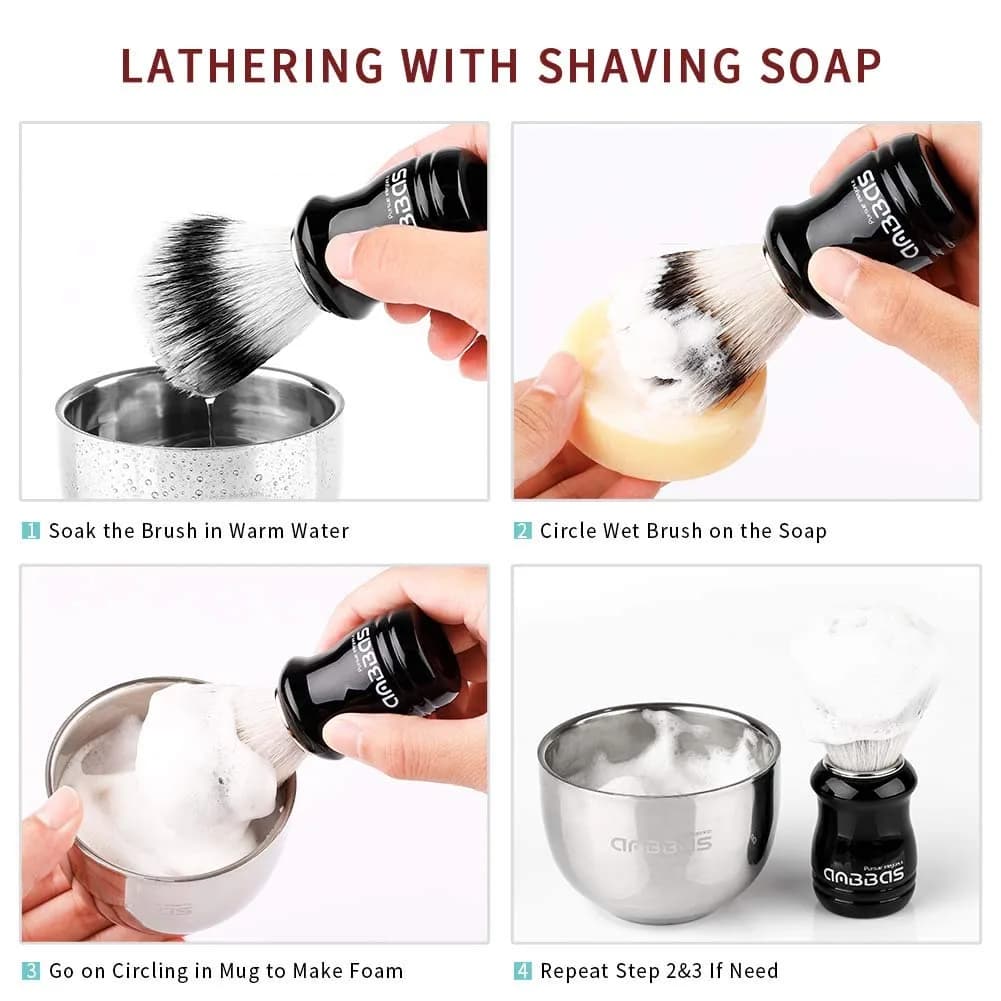 Anbbas Synthetic Badger Shaving Brush Set with Stand and Bowl | 22mm Knot - view 5