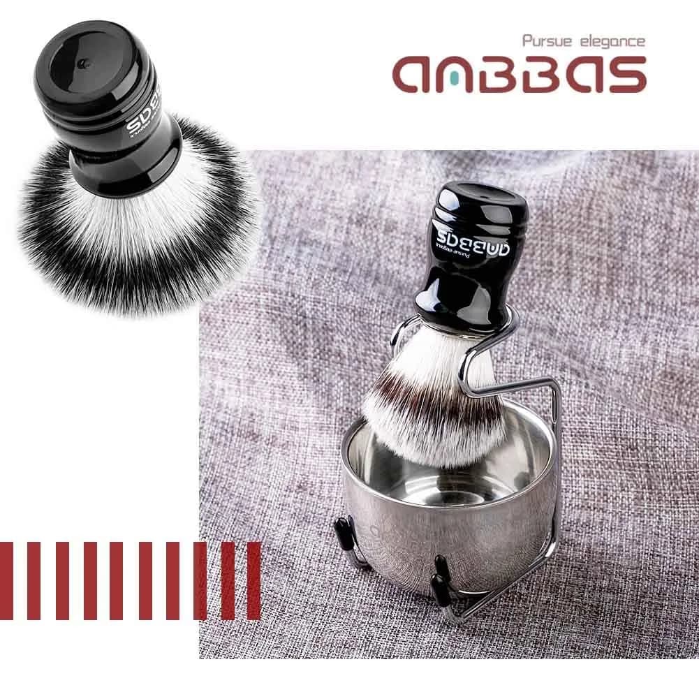 Anbbas Synthetic Badger Shaving Brush Set with Stand and Bowl | 22mm Knot - view 2