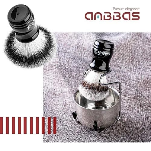 Anbbas Synthetic Badger Shaving Brush Set with Stand and Bowl | 22mm Knot thumbnail 2
