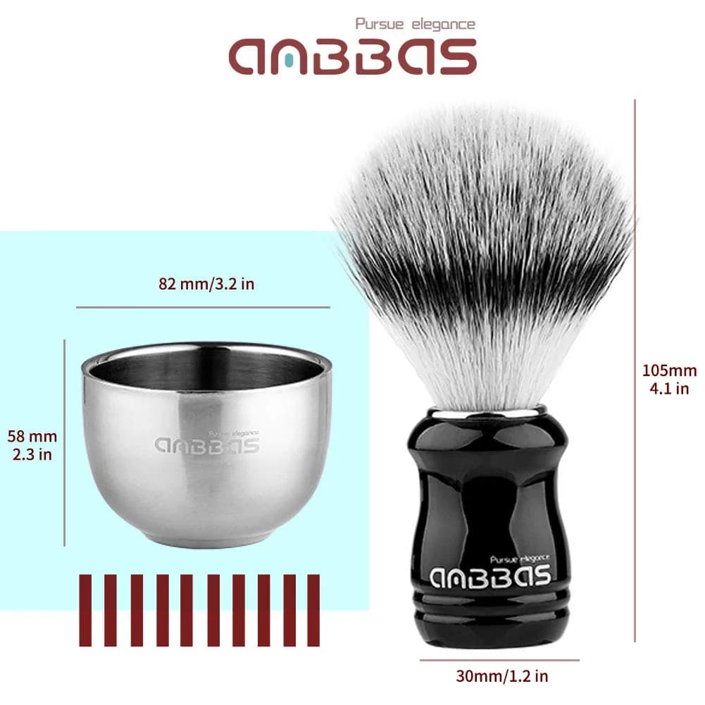 Anbbas Synthetic Badger Shaving Brush Set with Stand and Bowl | 22mm Knot - view 3