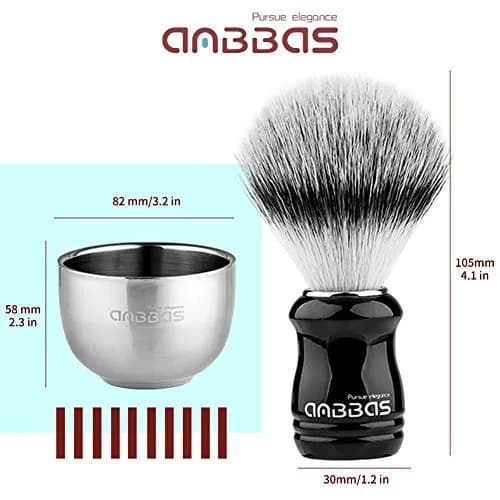 Anbbas Synthetic Badger Shaving Brush Set with Stand and Bowl | 22mm Knot thumbnail 3