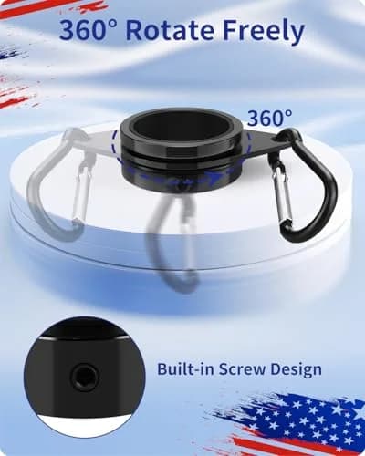 Loretoy Black 2 Pack Rotating Flagpole Rings 1.25 Inch Diameter | Anti-Wrap Design for Outdoor Flags thumbnail 3