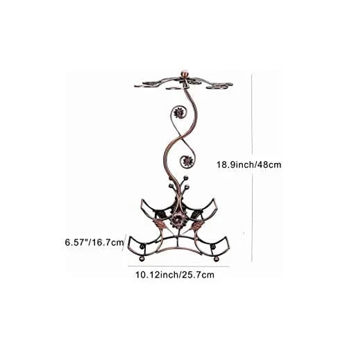 FIRE ROSE Wine Rack and Glass Holder - 6 Bottles, 4 Glasses | Bronze Finish thumbnail 2