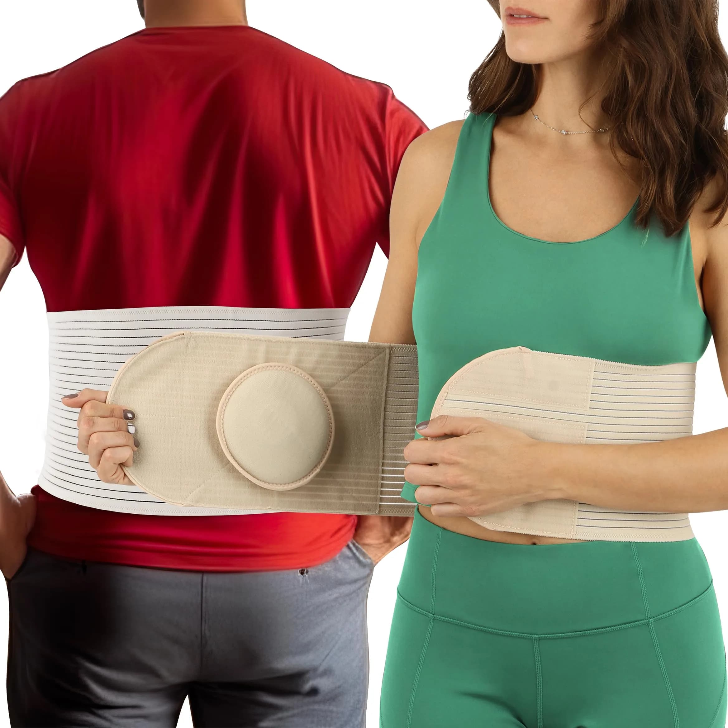 ARMSTRONG AMERICA Hernia Belt for Men or Women, C Section Belly Binder & Abdominal Binder, Post Surgery & Pregnancy Tummy Tuck, Postpartum Belly Band Wrap (S/M, Beige) - main product image