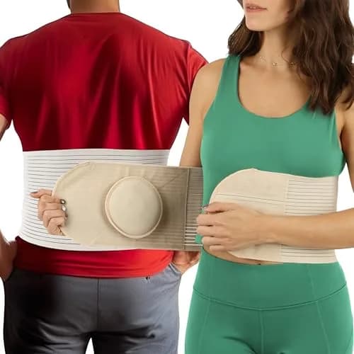 ARMSTRONG AMERICA Hernia Belt for Men or Women, C Section Belly Binder & Abdominal Binder, Post Surgery & Pregnancy Tummy Tuck, Postpartum Belly Band Wrap (S/M, Beige) thumbnail 1