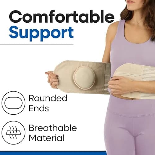 ARMSTRONG AMERICA Hernia Belt for Men or Women, C Section Belly Binder & Abdominal Binder, Post Surgery & Pregnancy Tummy Tuck, Postpartum Belly Band Wrap (S/M, Beige) thumbnail 3