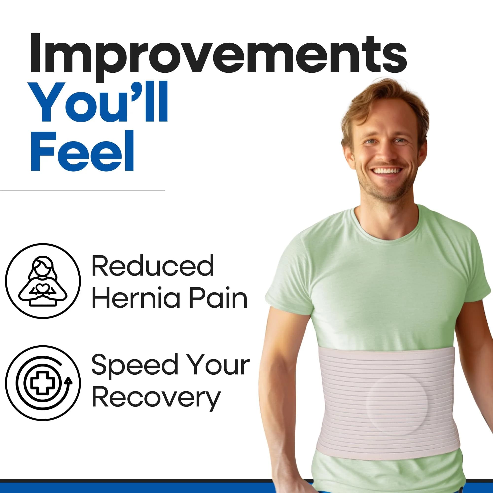 ARMSTRONG AMERICA Hernia Belt for Men or Women, C Section Belly Binder & Abdominal Binder, Post Surgery & Pregnancy Tummy Tuck, Postpartum Belly Band Wrap (S/M, Beige) - view 4