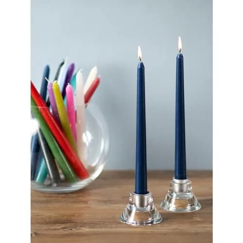 CANDWAX 10 inch Tapered Candles Set of 12 Unscented Dripless Dark Blue | Elegant Dinner & Decor thumbnail 5