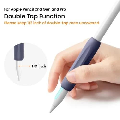Delidigi Apple Pencil Grip, Ergonomic Silicone Sleeve for 1st/2nd Gen | Soft Anti-Slip, No-Roll Design thumbnail 4