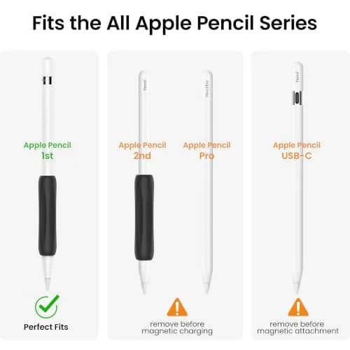Delidigi Apple Pencil Grip, Ergonomic Silicone Sleeve for 1st/2nd Gen | Soft Anti-Slip, No-Roll Design thumbnail 2