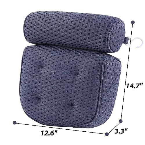 AEROiVi Luxury Bath Pillow for Tub | Soft Mesh, 6 Strong Suction Cups, Blue thumbnail 6