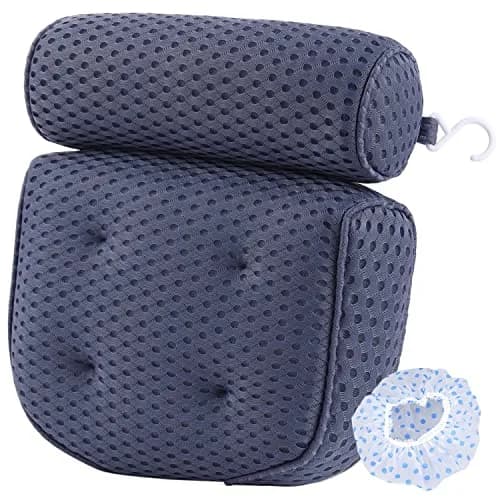 AEROiVi Luxury Bath Pillow for Tub | Soft Mesh, 6 Strong Suction Cups, Blue thumbnail 8