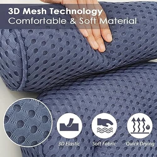 AEROiVi Luxury Bath Pillow for Tub | Soft Mesh, 6 Strong Suction Cups, Blue thumbnail 4
