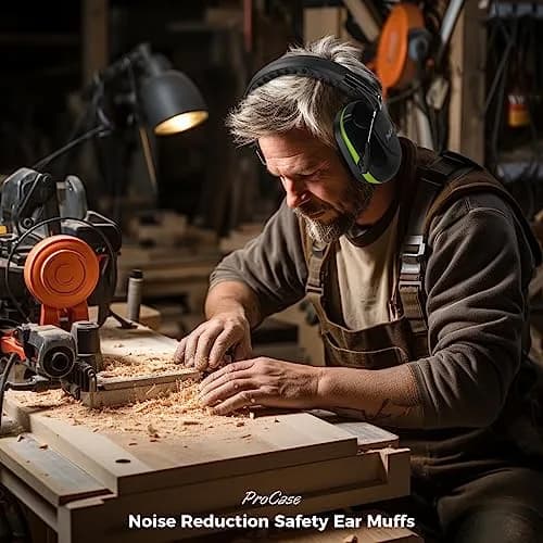 ProCase Hearing Protection Ear Muffs NRR 28dB, Noise Cancelling Headphones | Foldable, Adjustable, Green thumbnail 7