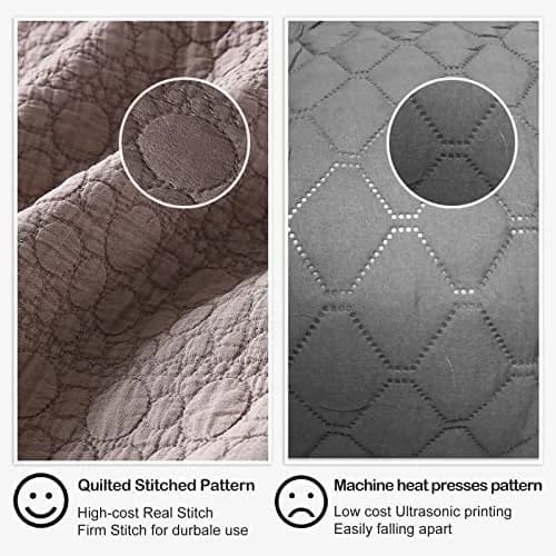 HORIMOTE HOME Quilt Set Queen Size Cameo Rose | Classic Geometric Spots, Ultra Soft, All Season Lightweight Bedspread thumbnail 5