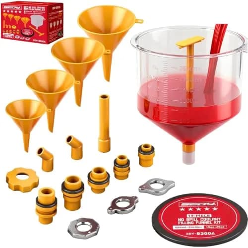 SEDY Ultimate No Spill Coolant Funnel Kit 19-Piece Set | Radiator Bleeder & Filler Tool thumbnail 1