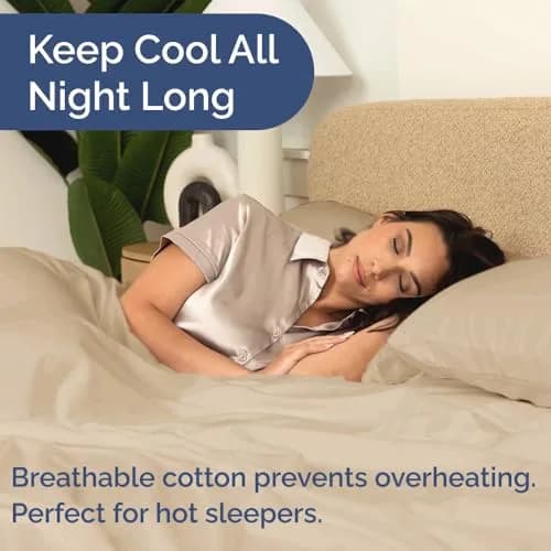 CGK Unlimited Cal King 4 Piece 100% Cotton Sheet Set 269cm (106in) x 274cm (108in) | OEKO-TEX Certified Sateen Weave thumbnail 4
