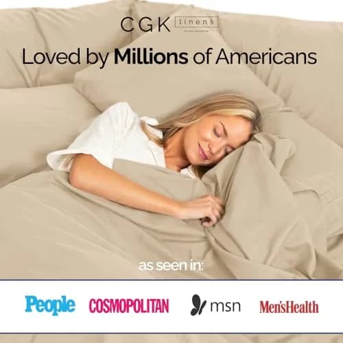CGK Unlimited Cal King 4 Piece 100% Cotton Sheet Set 269cm (106in) x 274cm (108in) | OEKO-TEX Certified Sateen Weave thumbnail 8
