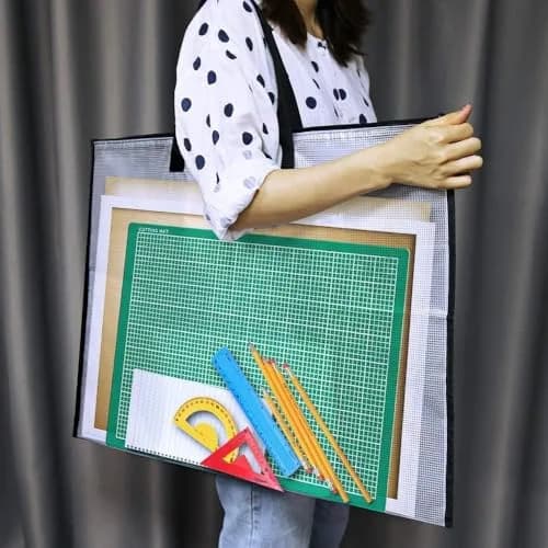 Opret Art Portfolio Bags 19x25 Inch Waterproof Vinyl with Handle and Zipper | Artist & Student Storage thumbnail 5