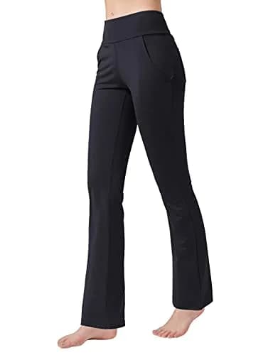nuveti Women's High Waisted Boot Cut Yoga Pants 4 Pockets | Tummy Control, 3X-Large, Black thumbnail 3