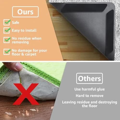 ZONGOOL 12PCS Rug Tape Grippers | Non-Slip & Anti-Curl for All Floors thumbnail 3