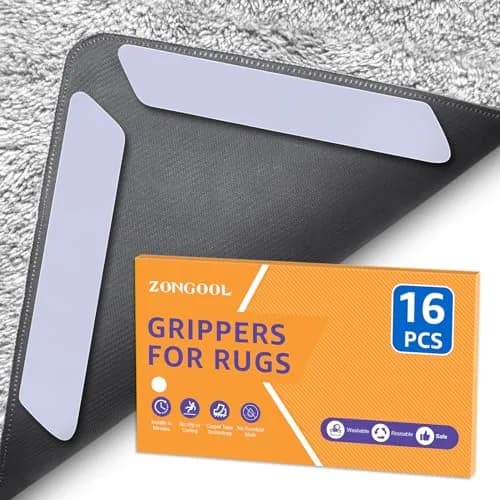 ZONGOOL 16PCS Rug Tape Non Slip Rug Pad Grippers Double Sided Carpet Tape | Secures Rugs on All Floors thumbnail 1