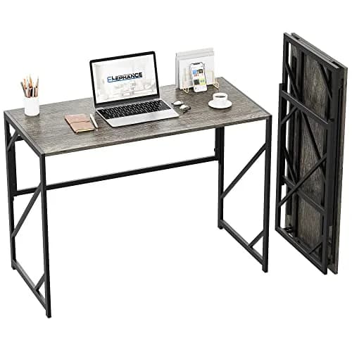 Elephance Folding Desk for Home Office | No Assembly Needed, 39.4 Inch, Black Oak thumbnail 1