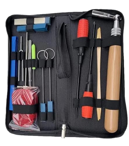 Ecloud Shop Piano Tuning Kit 16pcs Professional Tuning Wrench Hammer Mute Tweezers Fork Screwdriver Clip thumbnail 1