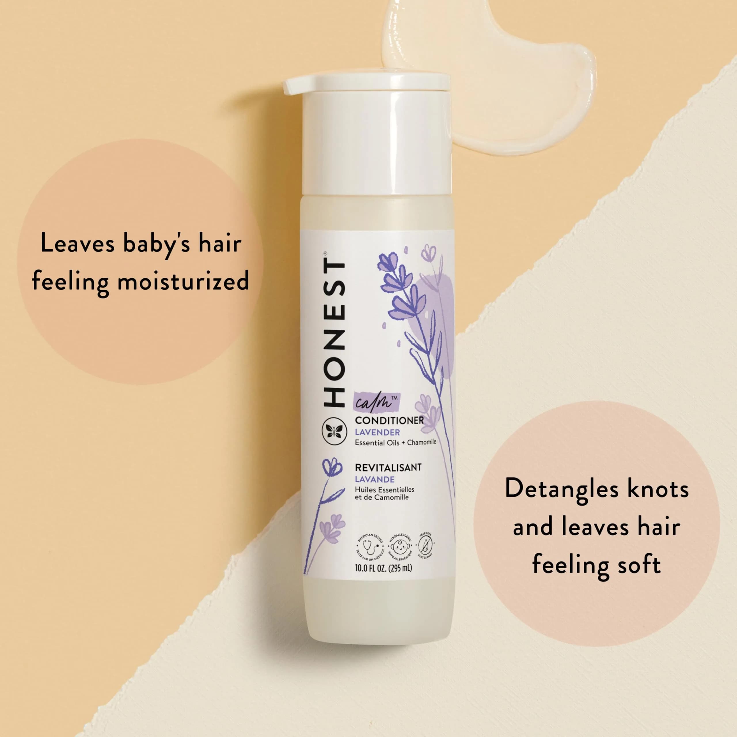 The Honest Company Calming Lavender Shampoo, Body Wash & Conditioner Duo 590ml (20 fl oz) | Gentle, Tear-Free, Family-Safe - view 2