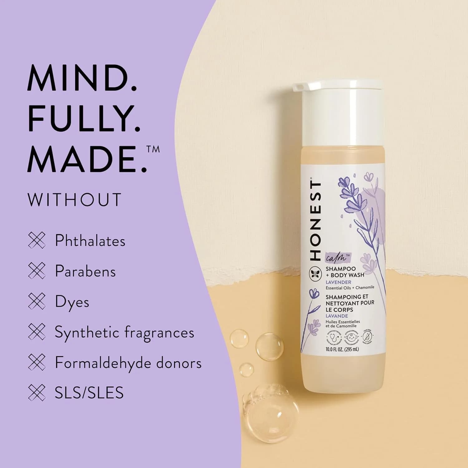 The Honest Company Calming Lavender Shampoo, Body Wash & Conditioner Duo 590ml (20 fl oz) | Gentle, Tear-Free, Family-Safe - view 6