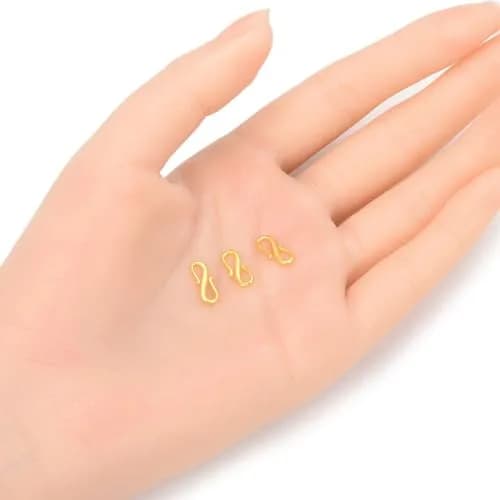 Adabele 18k Gold Plated Sterling Silver S Hook Clasps 12mm (10-Pack) | Hypoallergenic Jewelry Findings thumbnail 2