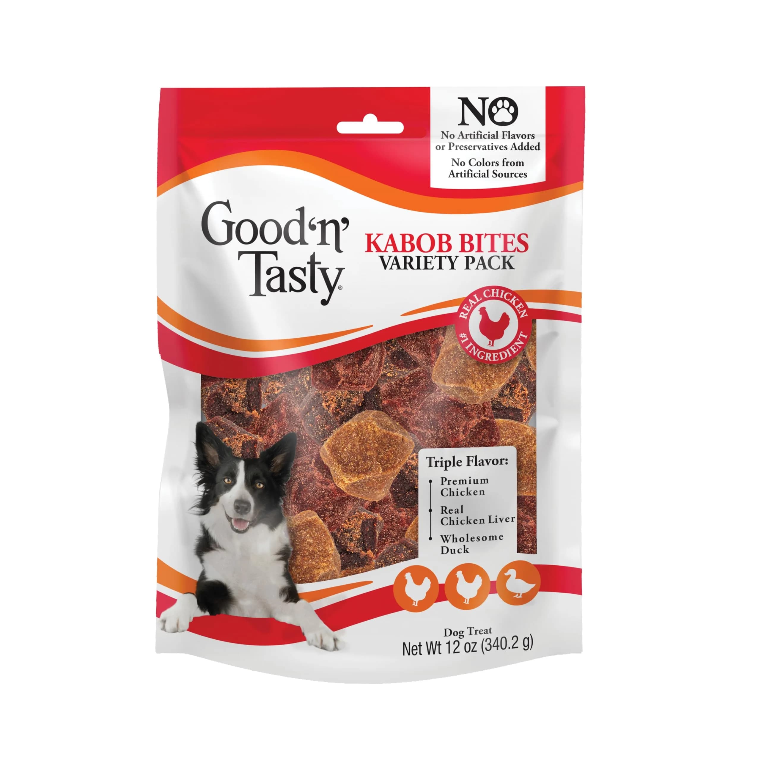 Good ‘N’ Tasty Kabob Bites Soft & Chewy Dog Treats 12 oz | Real Protein & Flavorful Variety