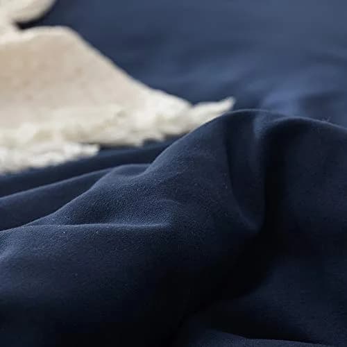 Luxlovery King Size Navy Blue Comforter Set Microfiber Lightweight Breathable (90x104 inches) thumbnail 6