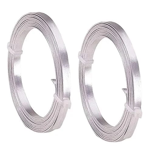 HANSPORTA Flat Aluminum Wire 5mm | Bendable Jewelry & Craft Wire, 6.5Feet/Roll, Silver (70-120c) thumbnail 1