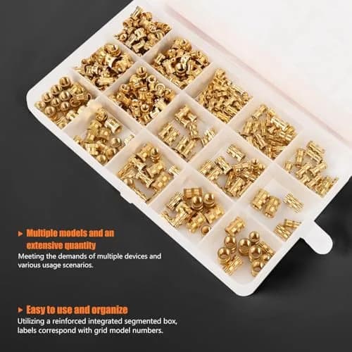 Canitu 420Pcs Threaded Inserts M2 M3 M4 M5 Brass Heat Set for Plastic & 3D Printing | Long-Term Rust-Proof Fasteners thumbnail 7
