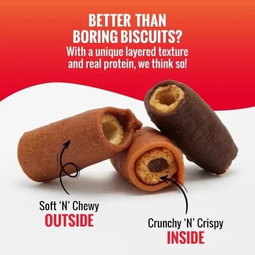 Good ‘N’ Tasty Soft & Crunchy Roll High Protein Dog Treat, 3 oz | Assorted Flavors with Real Meat thumbnail 6